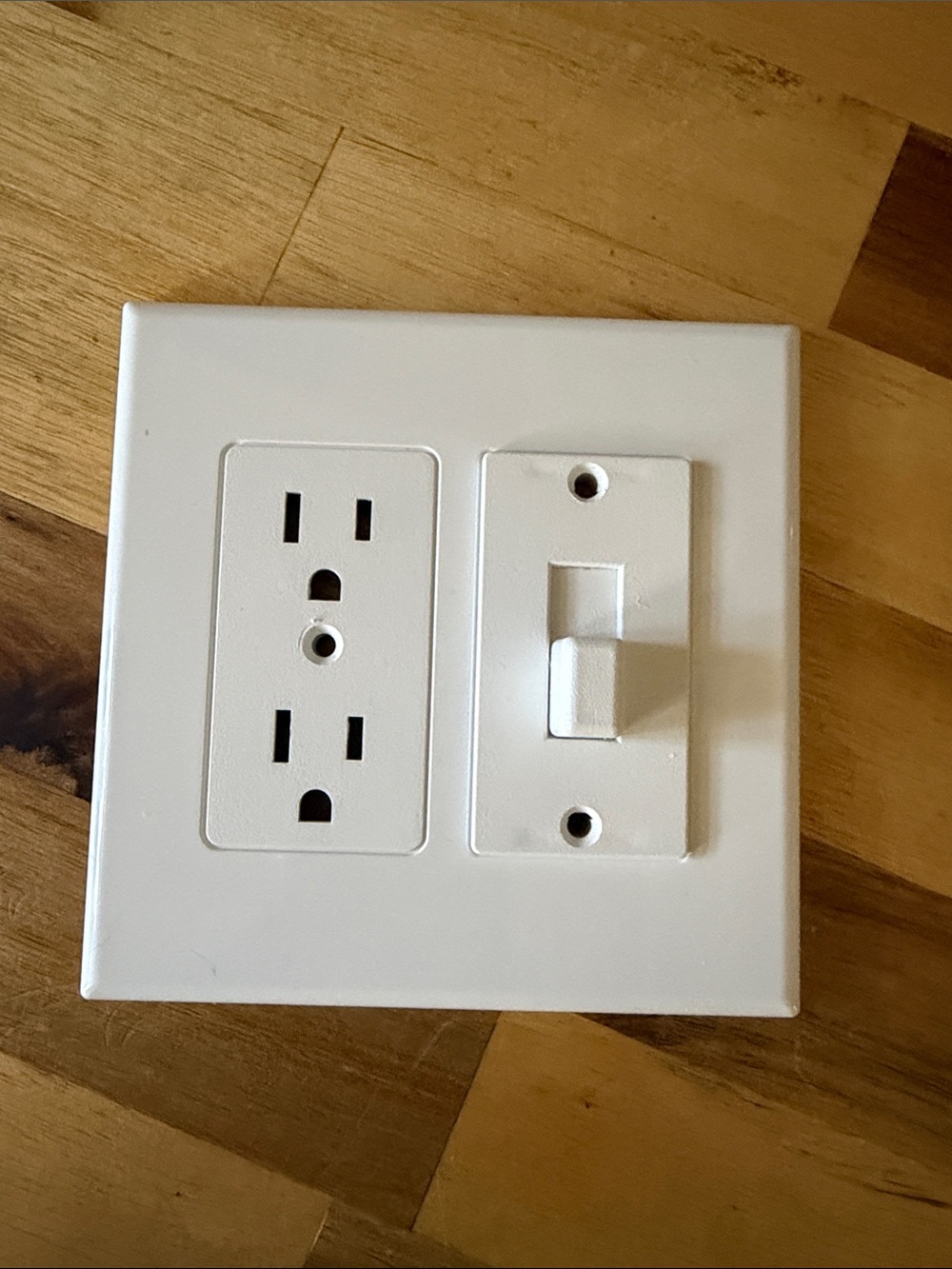 White Duplex Outlet and Single Toggle Switch Cover Plate - Home Accents